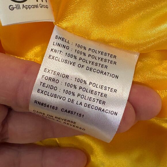 Starter LA Los Angeles Lakers Bomber Jacket Mens Size Small Yellow Satin Snap - Picture 11 of 14